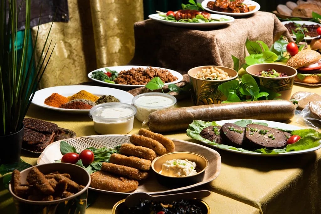 Shared plant-based "Live-It" meal prepared for community gathering