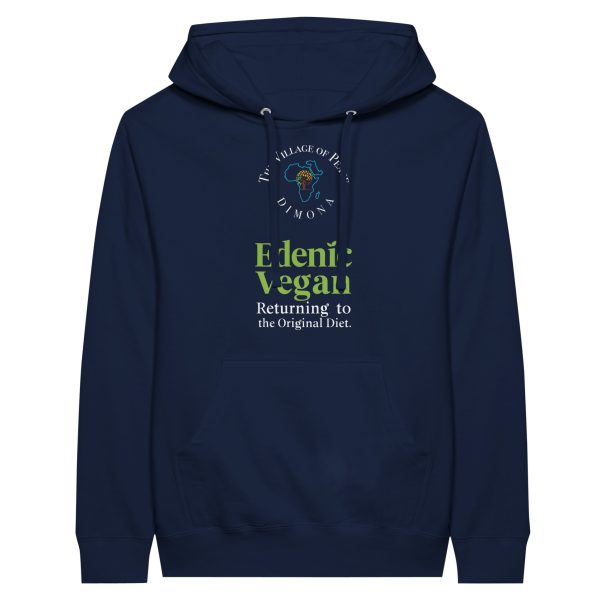 Village of Peace: Edenic Vegan- REturning to the Original Diet Premium Navy Pullover Hoodie