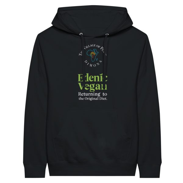 Village of Peace: Edenic Vegan- REturning to the Original Diet Premium Black Pullover Hoodie